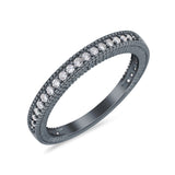 Half Eternity Band Bridal Stacking Engagement Ring Simulated CZ 925 Sterling Silver