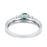 Three Stone Engagement Ring Round Simulated Cubic Zirconia 925 Sterling Silver