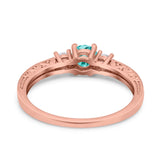 Three Stone Engagement Ring Round Simulated Cubic Zirconia 925 Sterling Silver