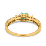 Three Stone Engagement Ring Round Simulated Cubic Zirconia 925 Sterling Silver