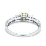 Three Stone Engagement Ring Round Simulated Cubic Zirconia 925 Sterling Silver