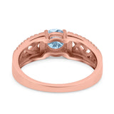Split Celtic Engagement Ring Round Simulated Cubic Zirconia 925 Sterling Silver