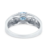 Split Celtic Engagement Ring Round Simulated Cubic Zirconia 925 Sterling Silver