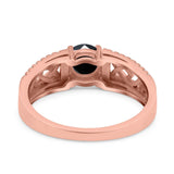 Split Celtic Engagement Ring Round Simulated Cubic Zirconia 925 Sterling Silver