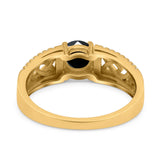 Split Celtic Engagement Ring Round Simulated Cubic Zirconia 925 Sterling Silver