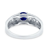 Split Celtic Engagement Ring Round Simulated Cubic Zirconia 925 Sterling Silver