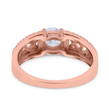 Split Celtic Engagement Ring Round Simulated Cubic Zirconia 925 Sterling Silver