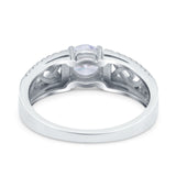 Split Celtic Engagement Ring Round Simulated Cubic Zirconia 925 Sterling Silver