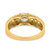 Split Celtic Engagement Ring Round Simulated Cubic Zirconia 925 Sterling Silver