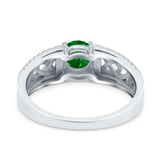 Split Celtic Engagement Ring Round Simulated Cubic Zirconia 925 Sterling Silver