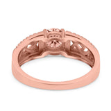 Split Celtic Engagement Ring Round Simulated Cubic Zirconia 925 Sterling Silver