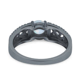 Split Celtic Engagement Ring Round Simulated Cubic Zirconia 925 Sterling Silver