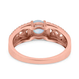 Split Celtic Engagement Ring Round Simulated Cubic Zirconia 925 Sterling Silver