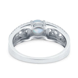 Split Celtic Engagement Ring Round Simulated Cubic Zirconia 925 Sterling Silver