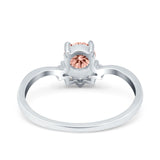 Art Deco V Chevron Engagement Ring Round Simulated Cubic Zirconia 925 Sterling Silver