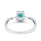 Art Deco V Chevron Engagement Ring Round Simulated Cubic Zirconia 925 Sterling Silver