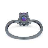 Art Deco V Chevron Engagement Ring Round Simulated Cubic Zirconia 925 Sterling Silver