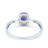 Art Deco V Chevron Engagement Ring Round Simulated Cubic Zirconia 925 Sterling Silver
