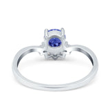 Art Deco V Chevron Engagement Ring Round Simulated Cubic Zirconia 925 Sterling Silver