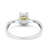 Art Deco V Chevron Engagement Ring Round Simulated Cubic Zirconia 925 Sterling Silver