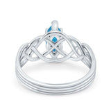 Art Deco Crisscross Wedding Ring Marquise Simulated Cubic Zirconia 925 Sterling Silver