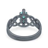 Art Deco Crisscross Wedding Ring Marquise Simulated Cubic Zirconia 925 Sterling Silver