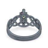 Art Deco Crisscross Wedding Ring Marquise Simulated Cubic Zirconia 925 Sterling Silver