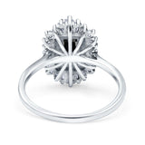 Emerald Cut Vintage Wedding Ring Simulated Cubic Zirconia 925 Sterling Silver