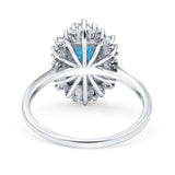 Emerald Cut Vintage Wedding Ring Simulated Cubic Zirconia 925 Sterling Silver