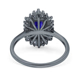 Emerald Cut Vintage Wedding Ring Simulated Cubic Zirconia 925 Sterling Silver