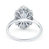 Emerald Cut Vintage Wedding Ring Simulated Cubic Zirconia 925 Sterling Silver