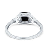 Cushion Cut Celtic Art Deco Wedding Engagement Bridal Ring Round Simulated Cubic Zirconia 925 Sterling Silver