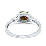 Cushion Cut Celtic Art Deco Wedding Engagement Bridal Ring Round Simulated Cubic Zirconia 925 Sterling Silver