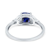 Cushion Cut Celtic Art Deco Wedding Engagement Bridal Ring Round Simulated Cubic Zirconia 925 Sterling Silver
