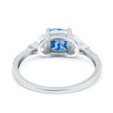 Cushion Cut Celtic Art Deco Wedding Engagement Bridal Ring Round Simulated Cubic Zirconia 925 Sterling Silver