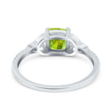 Cushion Cut Celtic Art Deco Wedding Engagement Bridal Ring Round Simulated Cubic Zirconia 925 Sterling Silver
