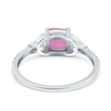 Cushion Cut Celtic Art Deco Wedding Engagement Bridal Ring Round Simulated Cubic Zirconia 925 Sterling Silver