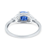 Cushion Cut Celtic Art Deco Wedding Engagement Bridal Ring Round Simulated Cubic Zirconia 925 Sterling Silver