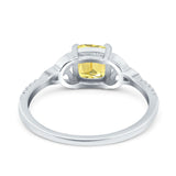 Cushion Cut Celtic Art Deco Wedding Engagement Bridal Ring Round Simulated Cubic Zirconia 925 Sterling Silver