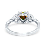 Heart Celtic Wedding Promise Ring Simulated Cubic Zirconia 925 Sterling Silver