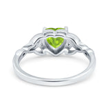 Heart Celtic Wedding Promise Ring Simulated Cubic Zirconia 925 Sterling Silver