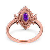 Marquise Vintage Wedding Ring Simulated Cubic Zirconia 925 Sterling Silver