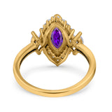 Marquise Vintage Wedding Ring Simulated Cubic Zirconia 925 Sterling Silver