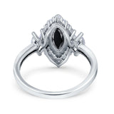 Marquise Vintage Wedding Ring Simulated Cubic Zirconia 925 Sterling Silver