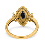 Marquise Vintage Wedding Ring Simulated Cubic Zirconia 925 Sterling Silver