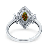 Marquise Vintage Wedding Ring Simulated Cubic Zirconia 925 Sterling Silver