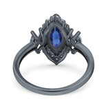 Marquise Vintage Wedding Ring Simulated Cubic Zirconia 925 Sterling Silver