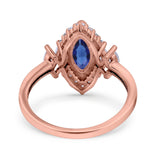 Marquise Vintage Wedding Ring Simulated Cubic Zirconia 925 Sterling Silver