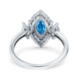 Marquise Vintage Wedding Ring Simulated Cubic Zirconia 925 Sterling Silver
