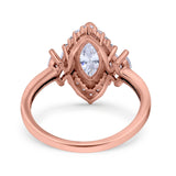 Marquise Vintage Wedding Ring Simulated Cubic Zirconia 925 Sterling Silver